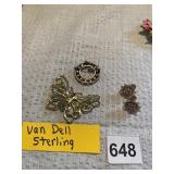 VAN DELL STERLING PIN AND OTHERS