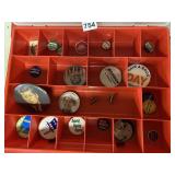 VARIETY OF BUTTONS INCLUDING KENNEDY, MCGOVERN,