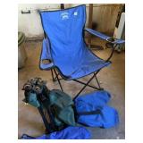 2 FOLDING CHAIRS W/ COVERS