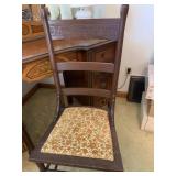 OAK ANTIQUE PRESS BACK CHAIR WITH HIP RAILS