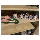 CREAMER, SPICE SET HAND PAINTED JAPAN