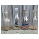 4 DAIRY BOTTLES INCLUDING HENRY HENRICH DAIRY ,