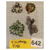 4 VINTAGE PINS