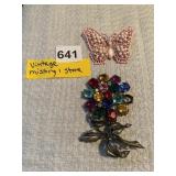 VINTAGE PINS MISSING 1 STONE