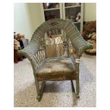 CHILDS VINTAGE WICKER ROCKING CHAIR