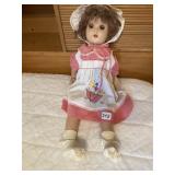OPEN MOUTH COMPOSITION DOLL IN RED & WHITE DRESS