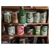 ASSORTMENT OF OIL CANS MOST ARE FULL