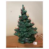 GREEN CERAMIC LIGHT UP TREE