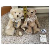 BEVERLY BEARS WITH LACE COLLARS JOINTED ARMS AND