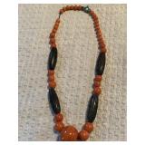 CORAL AND ONYX NECKLACE