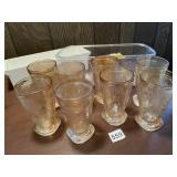 SET OF CARNIVAL FOOTED GLASSES