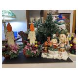 HOLIDAY SNOWMEN, TREE IN SLEIGH