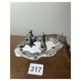 PEWTER ICE-SKATING 3 PC. SET