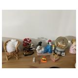 SNOW GLOBE, DOLL CHAIR, CLOWN ETC.