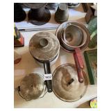 PORCELAIN PANS, TIN FUNNEL