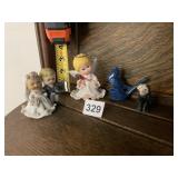 BRIDE/GROOM FIGURINE, ANGEL, BLUE BIRD