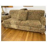 FLEX-STEEL 3 CUSHION SOFA W/ HEAD REST AND ACCENT