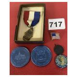 MOTORCYCLE MEDAL AND OTHER PIECES