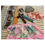 VINTAGE APRON, CROSS , HAIR CLIPS ETC.