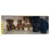 4 LOVABLE BEARS INCLUDING RAFFERTY, 1992 BLACK
