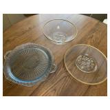 GOLD FRAMED BOWL AND DISH, BLUE GLASS DISH