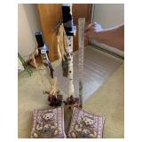 WOOD SNOWMEN, AND 2 BEAR PILLOWS