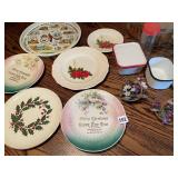 PORCELAIN STORAGE CONTAINERS, VARIOUS PLATES
