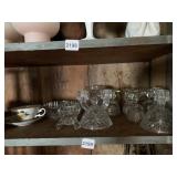 8 GOLD RIM GLASSES, CANDLE HOLDER