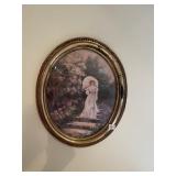 OVAL FRAME W/ GIRL W/ PARASOL