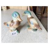 PAIR OF PAINTED DUCK FIGURINES