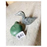 AGAWA INDIAN STONE CARVED BIRD FIGURINE, PLASTIC