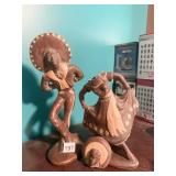 CERAMIC STATUES OF MEXICAN DANCERS, FEMALES HEAD