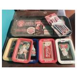 VINTAGE METAL COCA COLA TRAYS FEATURING OLD
