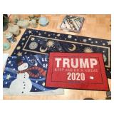 WELCOME MATS, TRUMP, LET IT SNOW SNOWMAN,
