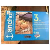 ANCHOR 3 PIECE BAKE N TAKE SET IN OB