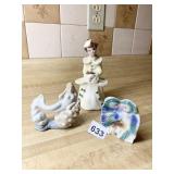 VINTAGE 1940S PORCELAIN FIGURINES, MERMAID,