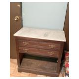 30X16X36 MARBLE TOP END STAND WITH 2 DRAWERS