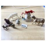 VINTAGE TRINKETS, PEWTER ANIMALS, WADE, 1980