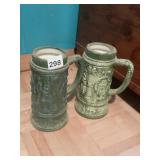 VINTAGE 1970S PAIR OF BEER STEINS, MARKING ON
