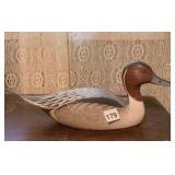PINTAIL DRAKE CARVED WOOD DUCK DECOY SIGNED AND