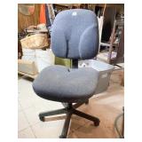 FABRIC OFFICE CHAIR, NEEDS CLEANED, 43" H, 21