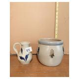WILLIAMSBURG POTTERY SALT GLAZE CREAMER AND ROWE