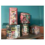 M&MS COLLECTIBLE HOLIDAY TINS , VARIETY OF SHAPES