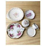 FLORAL DISHES, SOME WITH GILDING, KNOWLES CHINA,
