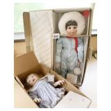 2 HERITAGE DOLL COLLECTIBLE PORCELAIN DOLLS IN