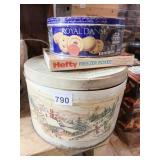 CHRISTMAS AND ROYAL DANSK TINS, VINTAGE HEFTY