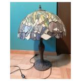 TIFFANY STYLE-STAINED GLASS SHADE LAMP WITH