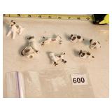 BONE CHINA MINIATURE CAT AND DOG FIGURINES, MADE