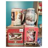 BUDWEISER ANHEUSER BUSCH NASCAR BEER STEINS, IN