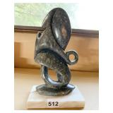 10" H STONE SCULPTURE W/ MARBLE BASE